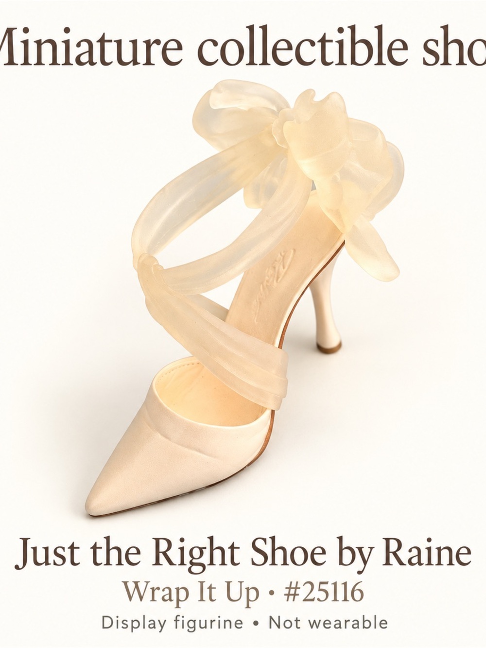 Vintage Raine Just The Right Shoe Wrap It Up #25116 White Floral Figurine Box